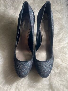 Rachel Iridescent Glitter Closed-Toe Heels